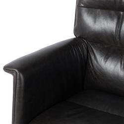 Arslan Industrial Loft Black Upholstered Leather Swivel Executive Office Chair|