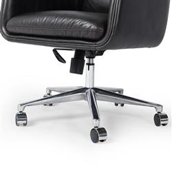 Arslan Industrial Loft Black Upholstered Leather Swivel Executive Office Chair|