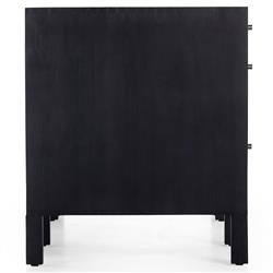 Isaac Rustic Lodge Black Wood 5 Drawer 1 Door Executive Desk|