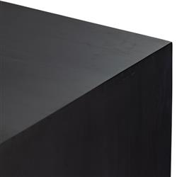 Isaac Rustic Lodge Black Wood 5 Drawer 1 Door Executive Desk|