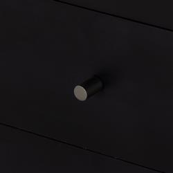 Isaac Rustic Lodge Black Wood 5 Drawer 1 Door Executive Desk|