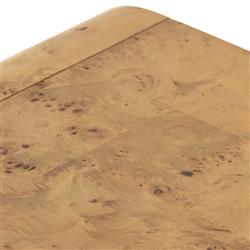 Cynthia Rustic Lodge Natural Burl Wood Curved Rectangular Coffee Table|