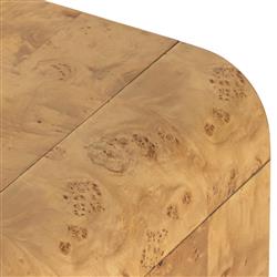 Cynthia Rustic Lodge Natural Burl Wood Curved Rectangular Coffee Table|