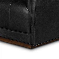 Celeste Rustic Lodge Black Upholstered Brown Wood Tufted Seat Swivel Arm Chair|