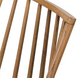 Lara Rustic Lodge Brown Leather Oak Windsor Dining Side Chair|