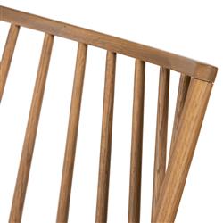 Lara Rustic Lodge Brown Leather Brown Oak Windsor Counter Stool|