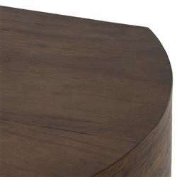 Khalil Rustic Lodge Brown Wood Black Iron Demilune Executive Desk|