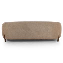 Riley Mid Century Modern Light Brown Upholstered Natural Wood Sofa - 86.5"W|