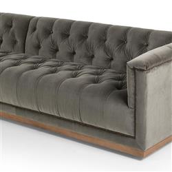Emmy Rustic Grey Upholstered Velvet Sectional - Left Arm Facing - 109"W x 62"D|