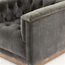 Emmy Rustic Lodge Grey Velvet Tufted Nailhead Trim Swivel Club Chair|