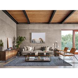 Ena Regency Gold Brass Grey Faux Shagreen Rectangular 2 Tier Coffee Table|