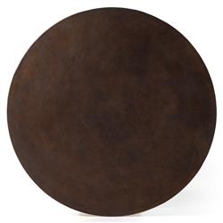 Mona French Country Brown Aluminum Round Pedestal Coffee Table|