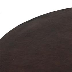 Mona French Country Brown Aluminum Round Pedestal Coffee Table|