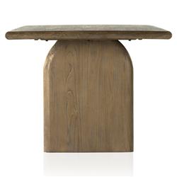 Suriya Rustic Brown Wood Rectangular Double Pedestal Dining Table - 94"W|