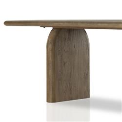 Suriya Rustic Brown Wood Rectangular Double Pedestal Dining Table - 94"W|