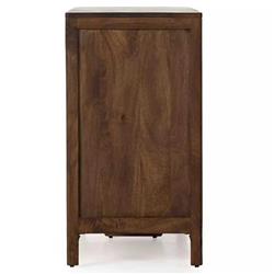 Rhian Coastal Beach Brown Mango Wood Frame Woven Cane 6 Drawer Double Dresser|
