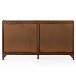 Rhian Coastal Beach Brown Mango Wood Frame Woven Cane 6 Drawer Double Dresser|