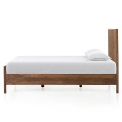 Rhian Coastal Beach Dark Brown Woven Cane Mango Wood Frame Bed - King|