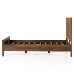 Rhian Coastal Beach Dark Brown Woven Cane Mango Wood Frame Bed - King|