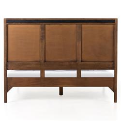 Rhian Coastal Beach Dark Brown Woven Cane Mango Wood Frame Bed - King|