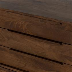 Rhian Coastal Beach Brown Woven Cane Mango Wood 3 Drawer Tall Chest Dresser|