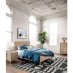 Rhian Coastal Beach Natural Mango Wood Woven Cane Wood Tall Chest Dresser|