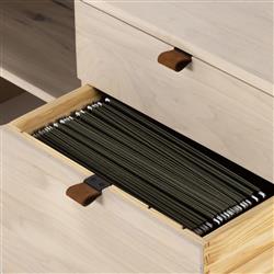 Theodore Industrial Loft Dove White Wood Grey Iron 4 Drawer Filing Credenza|