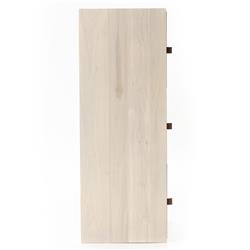 Theodore Industrial Loft Dove White Wood Grey Iron Base 3 Drawer Writing Desk|