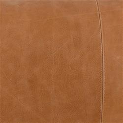 Selene Modern Classic Chestnut Brown Leather Lumbar Pillow - 16x36|