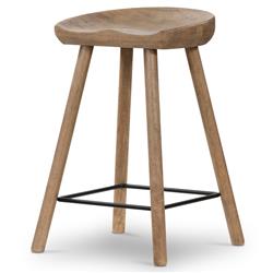 Jimmy Rustic Lodge Natural Matte Solid Wood Counter Stool|