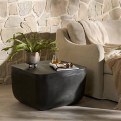 Artemio Industrial Loft Dark Grey Aluminum Square Outdoor End Table|