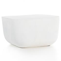 Artemio Industrial Loft Matte White Aluminum  Square Outdoor End Table|