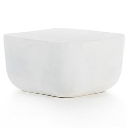 Artemio Industrial Loft Matte White Aluminum  Square Outdoor End Table|