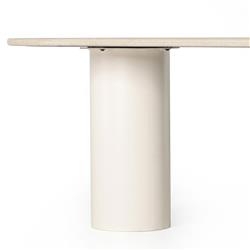 Gary Modern Classic Cream Solid Marble Oval Dining Table - 78''W|