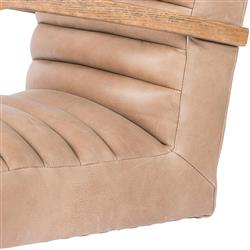 Sonn Mid Century Brown Upholstered Leather Silver Stainless Steel Tufted Office Chair|