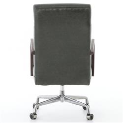 Sonn Mid Century Black Upholstered Leather Silver Stainless Steel Office Chair|