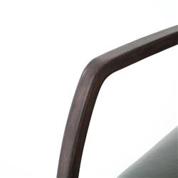 Sonn Mid Century Black Upholstered Leather Silver Stainless Steel Office Chair|