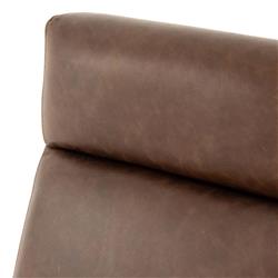 Sonn Mid Century Upholstered Brown Leather Silver Stainless Steel Office Chair|