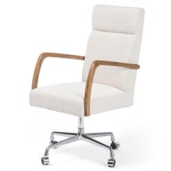 Sonn Mid Century Cream Performance Boucle Silver Stainless Steel Office Chair|