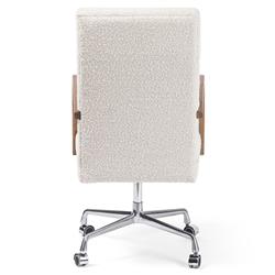 Sonn Mid Century Cream Performance Boucle Silver Stainless Steel Office Chair|
