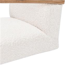 Sonn Mid Century Cream Performance Boucle Silver Stainless Steel Office Chair|