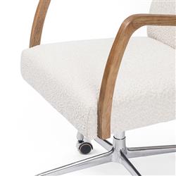 Sonn Mid Century Cream Performance Boucle Silver Stainless Steel Office Chair|
