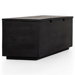 Scarlett Rustic Lodge Black Solid Mango Wood Storage Trunk|