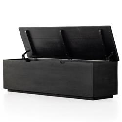 Scarlett Rustic Lodge Black Solid Mango Wood Storage Trunk|