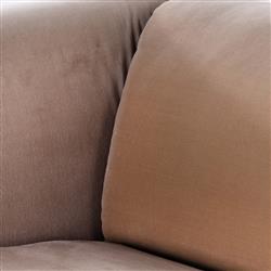 Jordane Mid Century Modern Taupe Upholstered Velvet Brown Wood Base Sofa - 83"W|