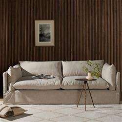 Alexa Modern Classic Grey Performance Upholstered Slipcovered Sofa - Small - 90"W|