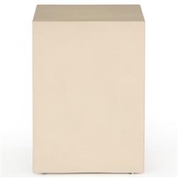 Matthew Industrial Loft White Concrete Rectangular Side Table|