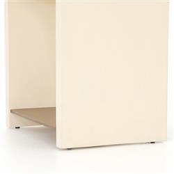 Matthew Industrial Loft White Concrete Rectangular Side Table|