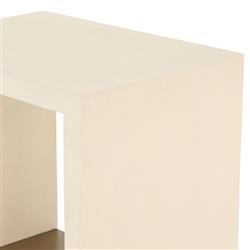 Matthew Industrial Loft White Concrete Rectangular Side Table|
