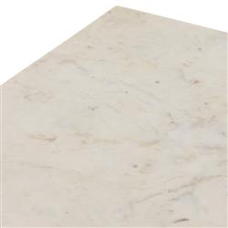 Sohail Coastal Beach White Marble Brown Acacia Wood Kitchen Island - 54"|